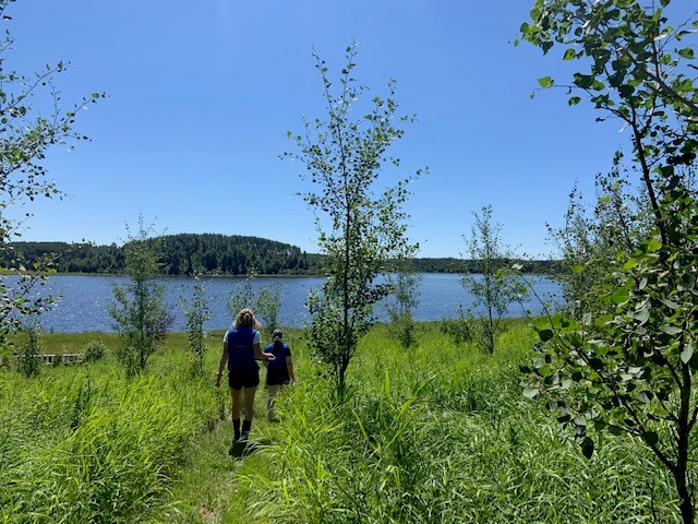 People walking at Coyote Lake