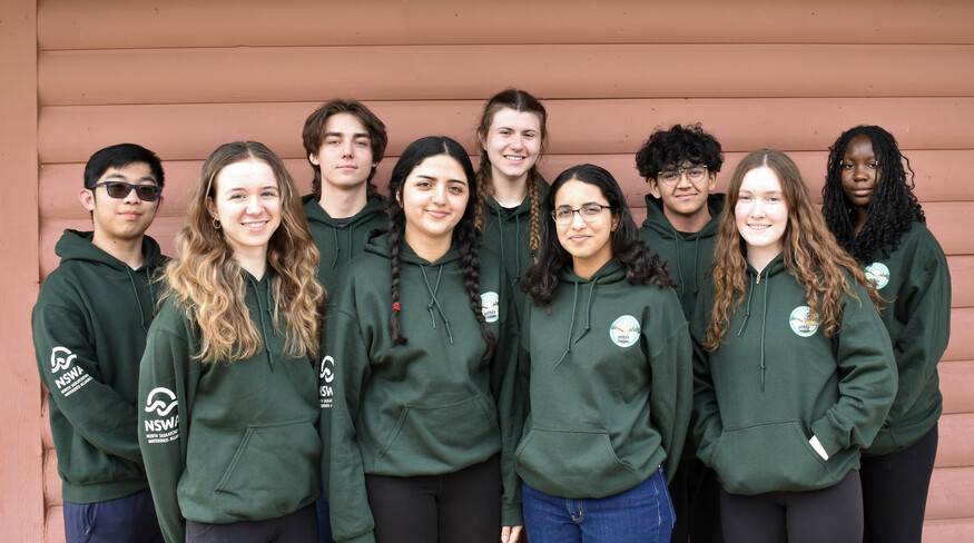 The 2024 Youth Water Council: Roy Li, Eadlin Lalonde, Judah Walker, Tanya Chaudhary. Kayleigh Staigh, Apoorva Bhadane, Humza Khan, Josie Camilleri, Jemimah Ashaolu