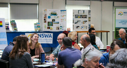 People gathering at a workshop