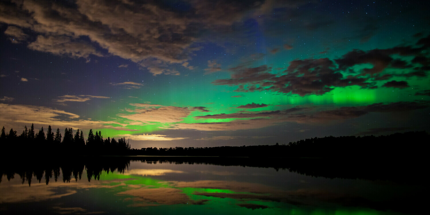 Northern lights in the North Saskatchewan River watershed.